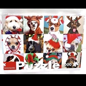 SEALED 🧩🐶🎄 Seesaw Brand 1000 Piece Jigsaw Puzzle Dogs Of Christmas